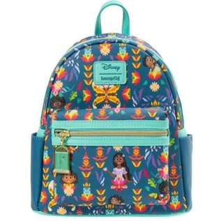 Loungefly Mini Sac à Dos - Disney Encanto - Familia Madrigal Bleu et Turquoise Brille dans le Noir en Faux Cuir