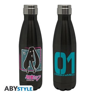 AbysSTyle Bouteille de voyage - Hatsune Miku 初音ミク- 01 Silhouette Rose et Turquoise 17oz