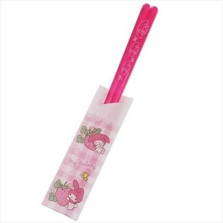 Skater Chopsticks - Sanrio Characters - My Melody Visages Clear Pink Acrylic 1 Pair 21 cm