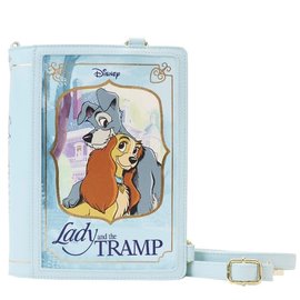 Loungefly Purse - Disney Lady and the Tramp - Book of Lady and the Tramp Blue and White Faux Leather