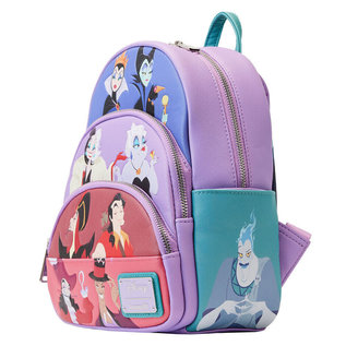 Loungefly Mini Backpack - Disney - The Villains Disney Triple Pockets Purple Faux Leather