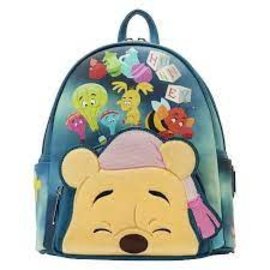 Loungefly Mini Backpack - Disney Winnie The Pooh - Winnie Sleeping Dream Blue Glow In the Dark Faux Leather