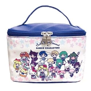Banpresto Pouch - Sailor Moon Eternal X Sanrio - Various Characters Blue and White Faux Leather with Zipper
