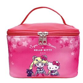 Banpresto Pouch - Super Sailor Moon X Hello Kitty - Sailor Moon, Hello Kitty and Luna Rose Faux Leather with Zipper