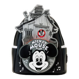 Loungefly Mini Backpack - Disney 100 - Mickey Mouse Club Vintage Black and Red Faux Leather