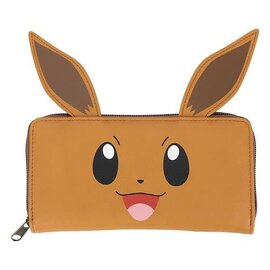 Bioworld Portefeuille - Pokémon - Visage de Eevee en Faux Cuir Brun