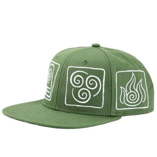 Bioworld Casquette - Avatar The Last Airbender - Les 4 Éléments Verte Snapback