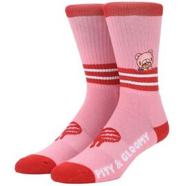 Bioworld Chaussettes - Gloomy the Naughty Grizzly - Gloomy Bear Donut Brodé Rose et Rouge 1 Paire Crew