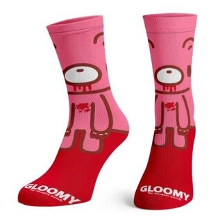 Bioworld Chaussettes - Gloomy the Naughty Grizzly - Gloomy Bear 360 Amigos Collection Rose et Rouge 1 Paire Crew