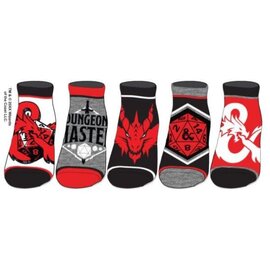 Bioworld Socks - Dungeons & Dragons - Logo and D20 Pack of 5 Pairs Short Ankles