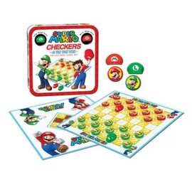 The OP Games Jeu de société - Nintendo Super Mario Bros. - Dames et Tic-Tac-Toe Mario VS Luigi de Collection