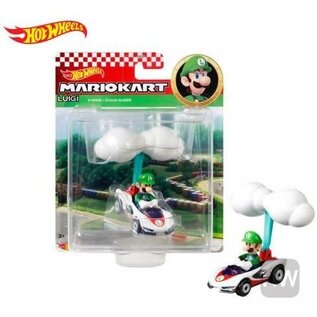 Mattel Jouet - Hot Wheels Nintendo Mario Kart - Luigi P-Wing + Cloud Glider