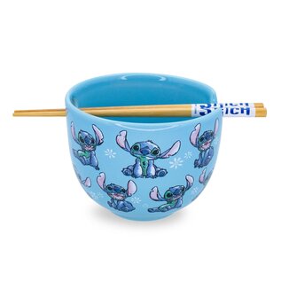 Silver Buffalo Bowl - Disney Lilo & Stitch - Stitch Poses for Ramen with Chopsticks