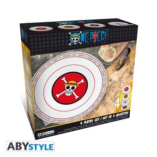 AbysSTyle Plate - One Piece - Straw Hat Crew Ceramic Set of 4