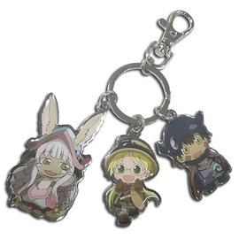 Great Eastern Entertainment Co. Inc. Porte-clés - Made in Abyss - Breloque de Riko, Reg et Nanachi en Métal avec Émail