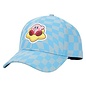 Bioworld Baseball Cap - Nintendo Kirby - Kirby Sitting on His Star Patch Embroided Plaid Bleu and Gray Snapback Adjustable