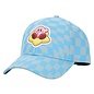 Bioworld Casquette - Nintendo Kirby - Kirby Assis Sur Son Étoile Patch Brodée Damier Bleu et Gris Snapback Ajustable