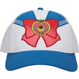 Bioworld Baseball Cap - Sailor Moon Crystal - Sailor Moon Uniform With The Cosmic Heart Compact Embroided White, Red and Blue Snapback Adjustable