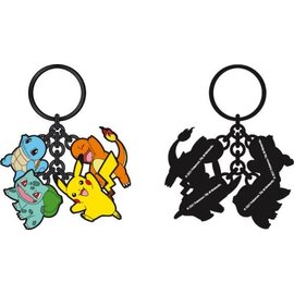 Bioworld Keychain - Pokémon - Pikachu, Bulbasaur, Charmander and Squirtle Charm in Metal