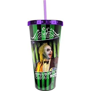 Spoontiques Travel Glass - Beetlejuice - Ghost with the Most with Straw 20oz