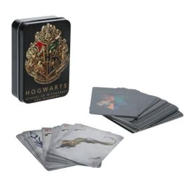 Aquarius Playing Cards - Harry Potter - Black Box in Metal with Hogwarts Crest