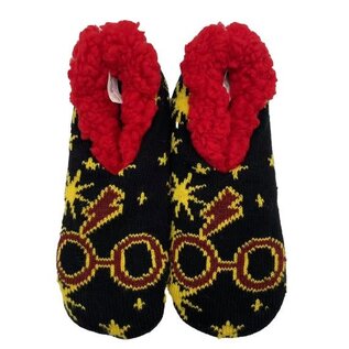 Bioworld Slippers - Harry Potter - Glasses and Lightning Black and Red