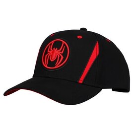 Bioworld Casquette - Marvel Spider-Man Miles Morales - Emblème Brodée Rouge et Noire Ajustable