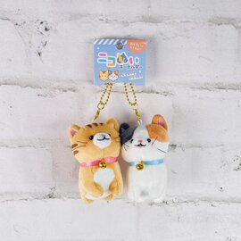 Crux Plush - Nikomei - Red Tabby and Calico Cats Companions Set of 2 Keychains Kihoruda