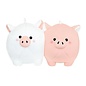 Crux Plush - Nikomei - Pigs White and Pink Companions Set of 2 Keychains Kihoruda