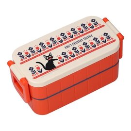 Skater Bento Box - Studio Ghibli Kiki's Delivery Service - Jiji and Patchwork with Flowers with Two Compartments 600ml