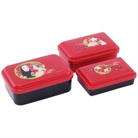 Skater Bento Box - Studio Ghibli Spirited Away - Flowers Crown with No Face Kaonashi and his Friends Set of 3 Snack Boxes
