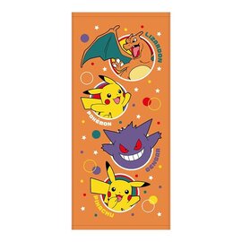 ShoPro Serviette - Pokémon Pocket Monsters - Charizard/Lizardon, Gengar/Gangar et Pikachu dans des Cercles Colorés 34x75cm