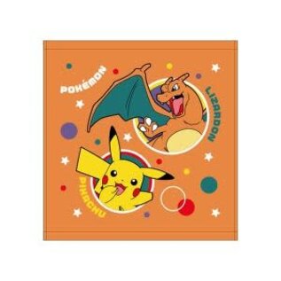 ShoPro Hand Towel  - Pokémon Pocket Monsters - Charizard/Lizardon and Pikachu inside Colorful Circles 34x35cm