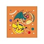 ShoPro Hand Towel  - Pokémon Pocket Monsters - Charizard/Lizardon and Pikachu inside Colorful Circles 34x35cm