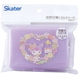 Skater Boîte - Sanrio Characters - Kuromi Étui de Rangement avec Séparateurs pour Petits Accessoires 10x7cm