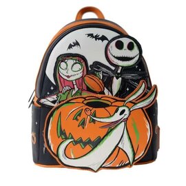 Loungefly Mini Backpack - Disney The Nightmare Before Christmas - Jack and Sally Glow in the Dark Disney 100th Anniversary Faux Leather *Entertainment Earth Exclusive*