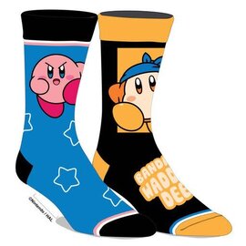 Bioworld Chaussettes - Nintendo Kirby - Kirby et Bandana Waddle Dee Orange et Bleu Paquet de 2 Paires Crew