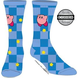 Bioworld Socks - Nintendo Kirby - Kirby Jumping Blue 1 Pair Crew