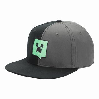 Bioworld Baseball Cap - Minecraft - Creeper Embroided Green, Gray and Black Kid Size Snapback Adjustable