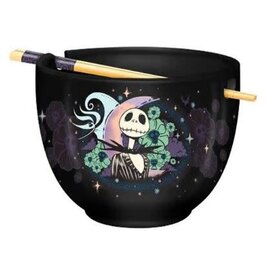Silver Buffalo Bowl - Disney The Nightmare Before Christmas - Starry Sky and Jack for Ramen with Chopsticks 8"