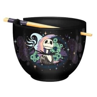 Silver Buffalo Bowl - Disney The Nightmare Before Christmas - Starry Sky and Jack for Ramen with Chopsticks 8"