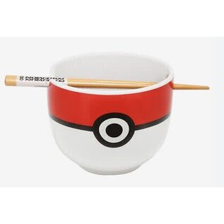 Silver Buffalo Bowl - Pokémon - Poké Ball for Ramen with Chopsticks 6" 591ml