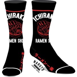 Bioworld Socks - Naruto Shippuden - Logo Ichiraku Ramen Katakana Black 1 Pair Crew