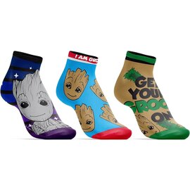 Bioworld Socks - Marvel Guardians of the Galaxy - Get Your Groot On Pack of 3 Pairs Short Ankles