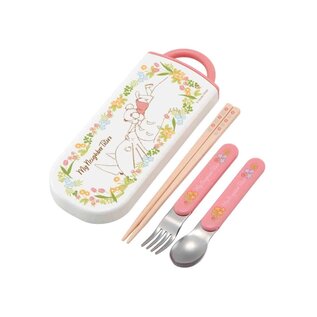 Skater Ustensils - Studio Ghibli My Neighbor Totoro - Totoro and Mei with Flowers Set of Spoon, Fork and Chopsticks 16.5cm with Case