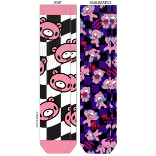Bioworld Chaussettes - Gloomy the Naughty Grizzly - Gloomy Bear Motif à Carreaux Ensemble de 2 Paire Crew