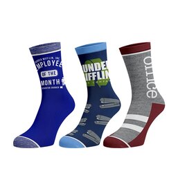 Bioworld Socks - The Office - Dunder Mifflins, Employee of the Month and Logo Inside a Box Dunder Mifflin Inc, Pack of 3 Pairs Crew