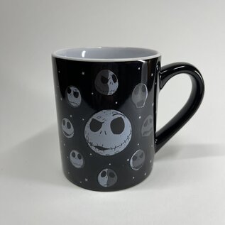 Silver Buffalo Mug - Disney The Nightmare Before Christmas - Jack's Face and Moon Phases Black and White 14oz