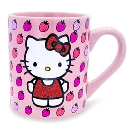 Sanrio Mug - Sanrio Hello Kitty - Strawberries and Glitters 14oz