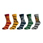 Bioworld Socks - Harry Potter - Hogwarts Crest and the Four Houses Stripes Pack of 5 Pairs Crew